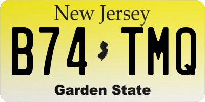 NJ license plate B74TMQ