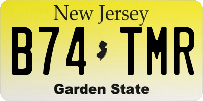 NJ license plate B74TMR