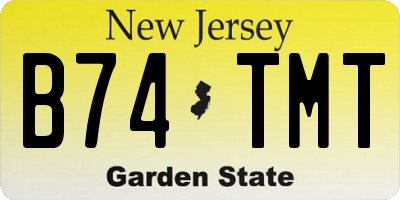 NJ license plate B74TMT