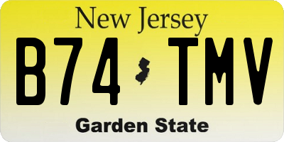 NJ license plate B74TMV