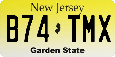 NJ license plate B74TMX