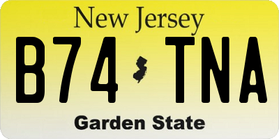 NJ license plate B74TNA