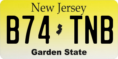 NJ license plate B74TNB