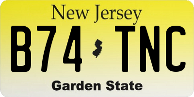 NJ license plate B74TNC