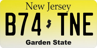 NJ license plate B74TNE