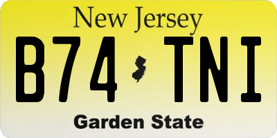 NJ license plate B74TNI