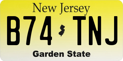 NJ license plate B74TNJ