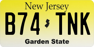 NJ license plate B74TNK