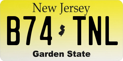 NJ license plate B74TNL