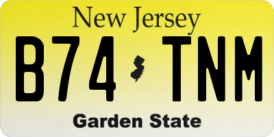 NJ license plate B74TNM