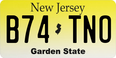 NJ license plate B74TNO