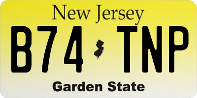 NJ license plate B74TNP