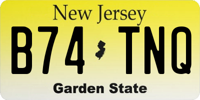 NJ license plate B74TNQ