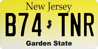 NJ license plate B74TNR