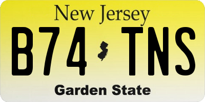 NJ license plate B74TNS