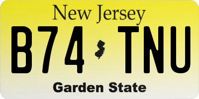 NJ license plate B74TNU
