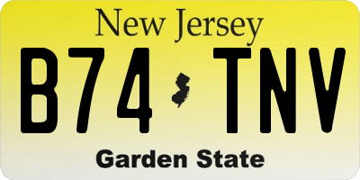 NJ license plate B74TNV