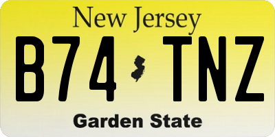 NJ license plate B74TNZ