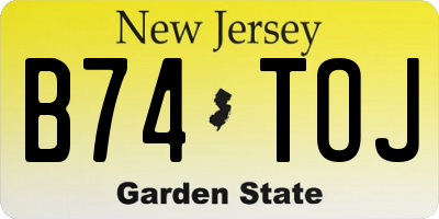 NJ license plate B74TOJ