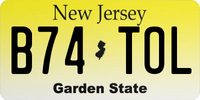 NJ license plate B74TOL