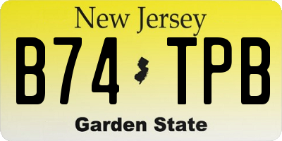NJ license plate B74TPB