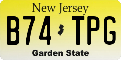NJ license plate B74TPG