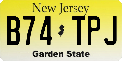 NJ license plate B74TPJ