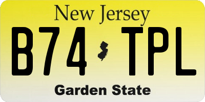 NJ license plate B74TPL