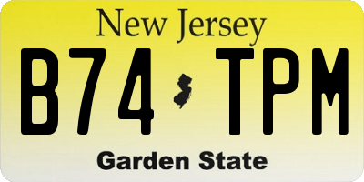 NJ license plate B74TPM