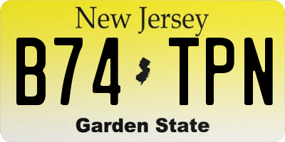 NJ license plate B74TPN