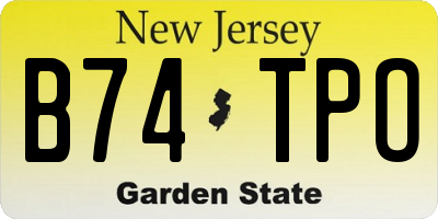 NJ license plate B74TPO