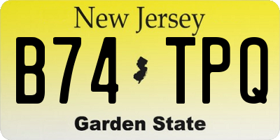 NJ license plate B74TPQ