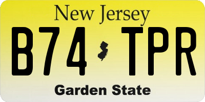 NJ license plate B74TPR