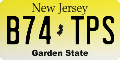 NJ license plate B74TPS