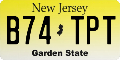 NJ license plate B74TPT