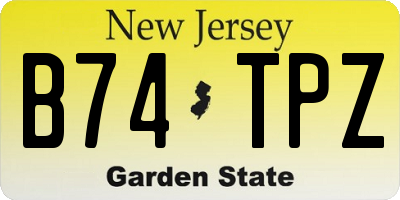 NJ license plate B74TPZ