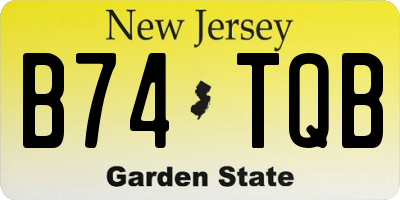 NJ license plate B74TQB