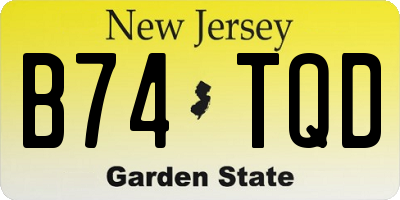 NJ license plate B74TQD
