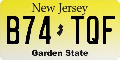 NJ license plate B74TQF