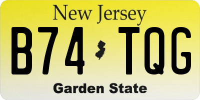 NJ license plate B74TQG