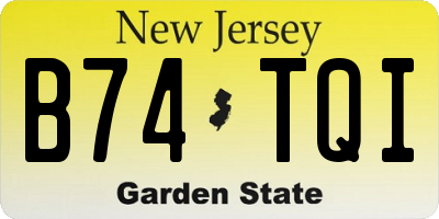 NJ license plate B74TQI