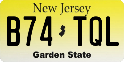 NJ license plate B74TQL