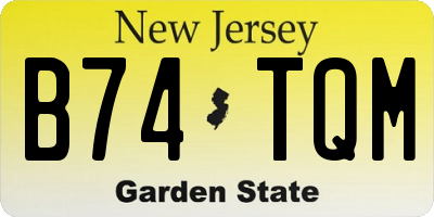 NJ license plate B74TQM