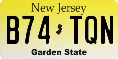 NJ license plate B74TQN