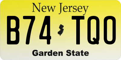 NJ license plate B74TQO
