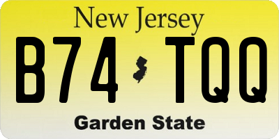 NJ license plate B74TQQ
