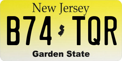 NJ license plate B74TQR
