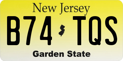 NJ license plate B74TQS