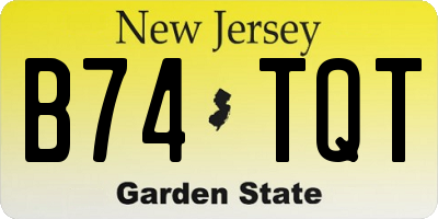 NJ license plate B74TQT