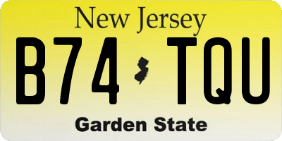 NJ license plate B74TQU